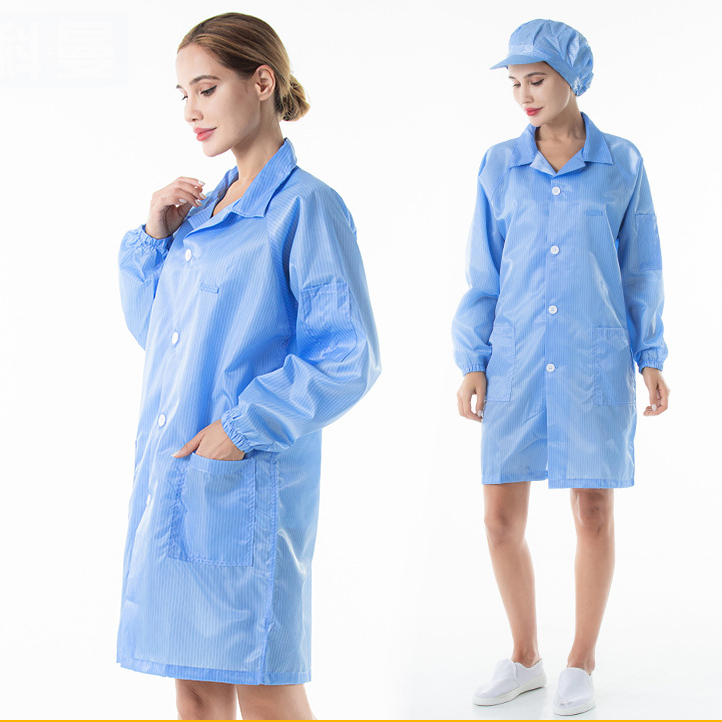 ESD Safety Clothing Anti-Static Hooded Bunny Suit Cleanroom Garment Smock Coveralls with Zipper Cut-Resistant Feature