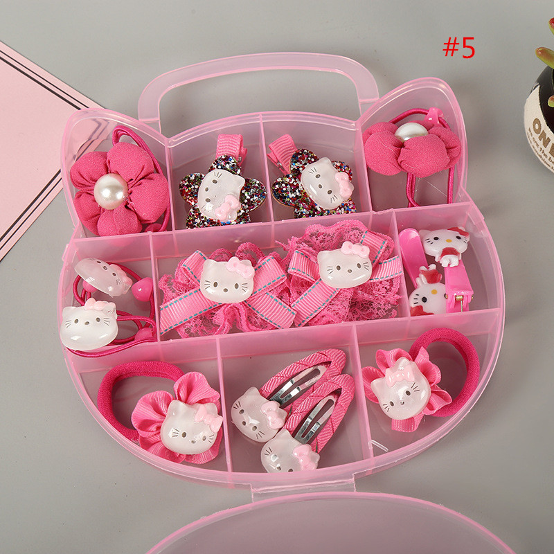 Горячая Распродажа Новый дизайн аксессуары для волос набор милый hello kitty заколки для волос Подарочная коробка набор для маленьких девочек