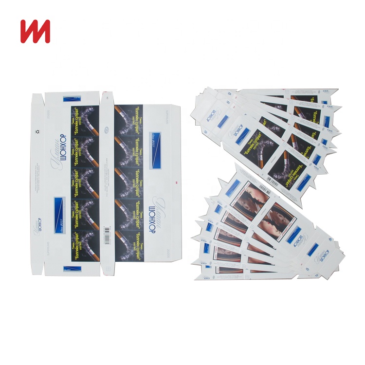Fashion custom 230gsm disposable white ivory board empty 20 pack cigarette boxes case packaging