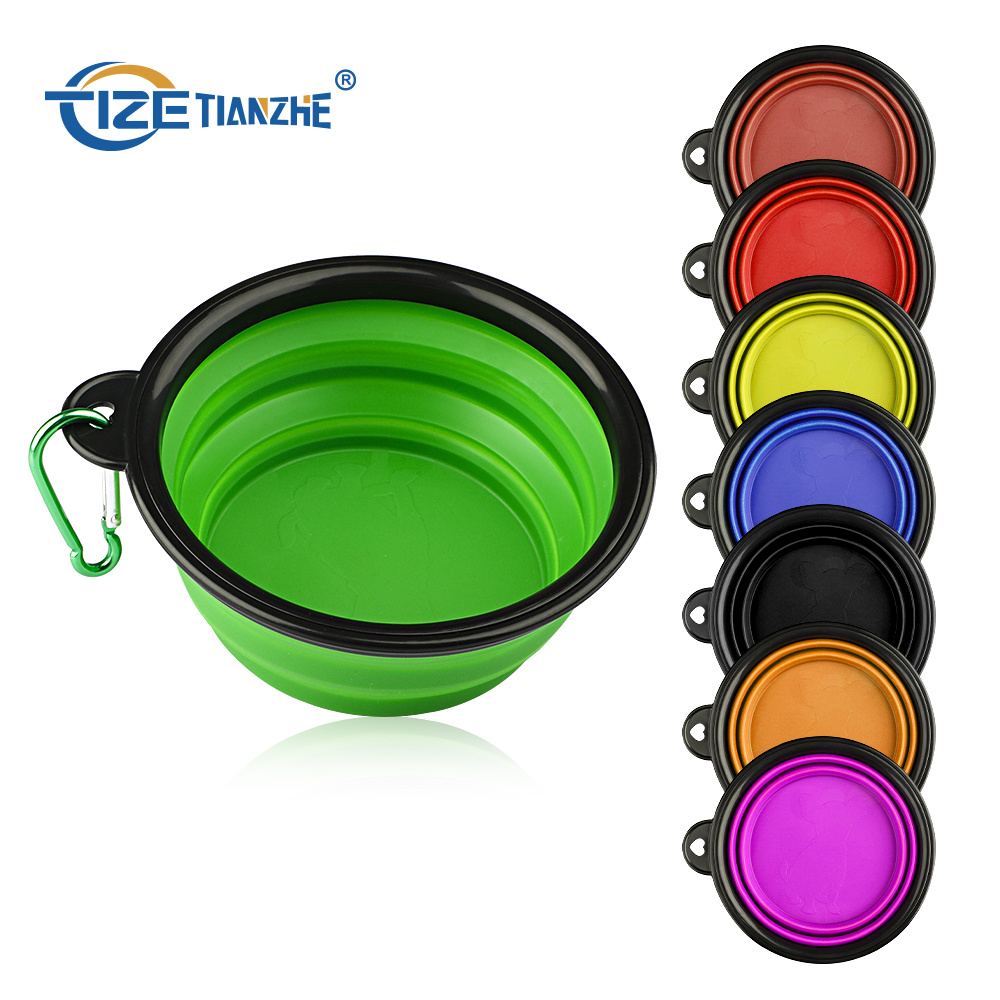 Custom Foldable Silicone Pet Water Bowl Collapsible Travel Dog Bowl