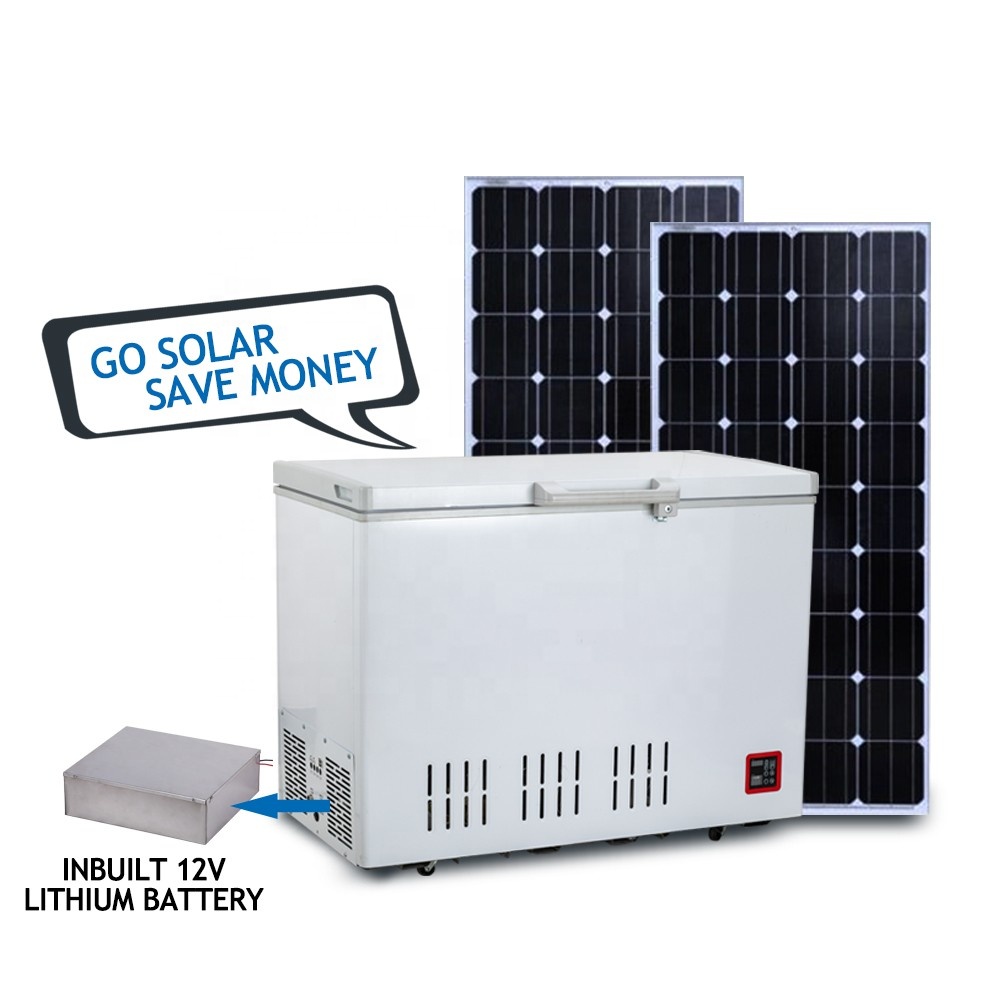 Все-в-одном DC 12V 24V 200L встроенный аккумулятор дешевый солнечный холодильник с морозильной камерой для автомобиля, грузовика, RV дезерты на открытом воздухе