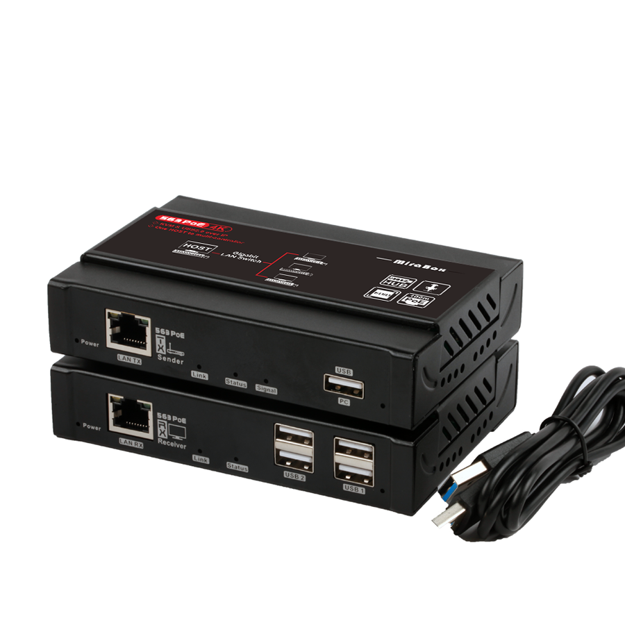 4K HDMI KVM удлинитель по IP до 100 м поддержка PoE и Loopout