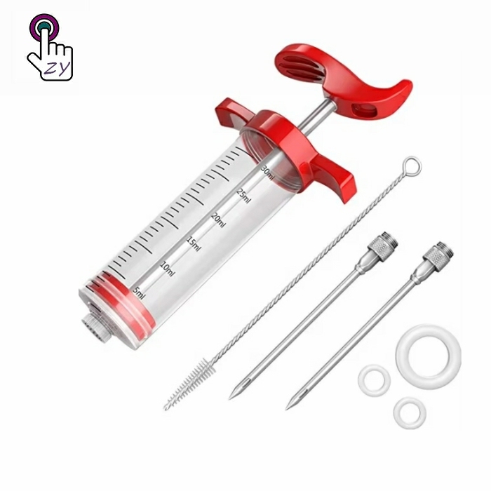 Wholesale Custom logo Kitchen turkey Seasoning Syringe Meat Injector Machine Meat Brine Injection Tool