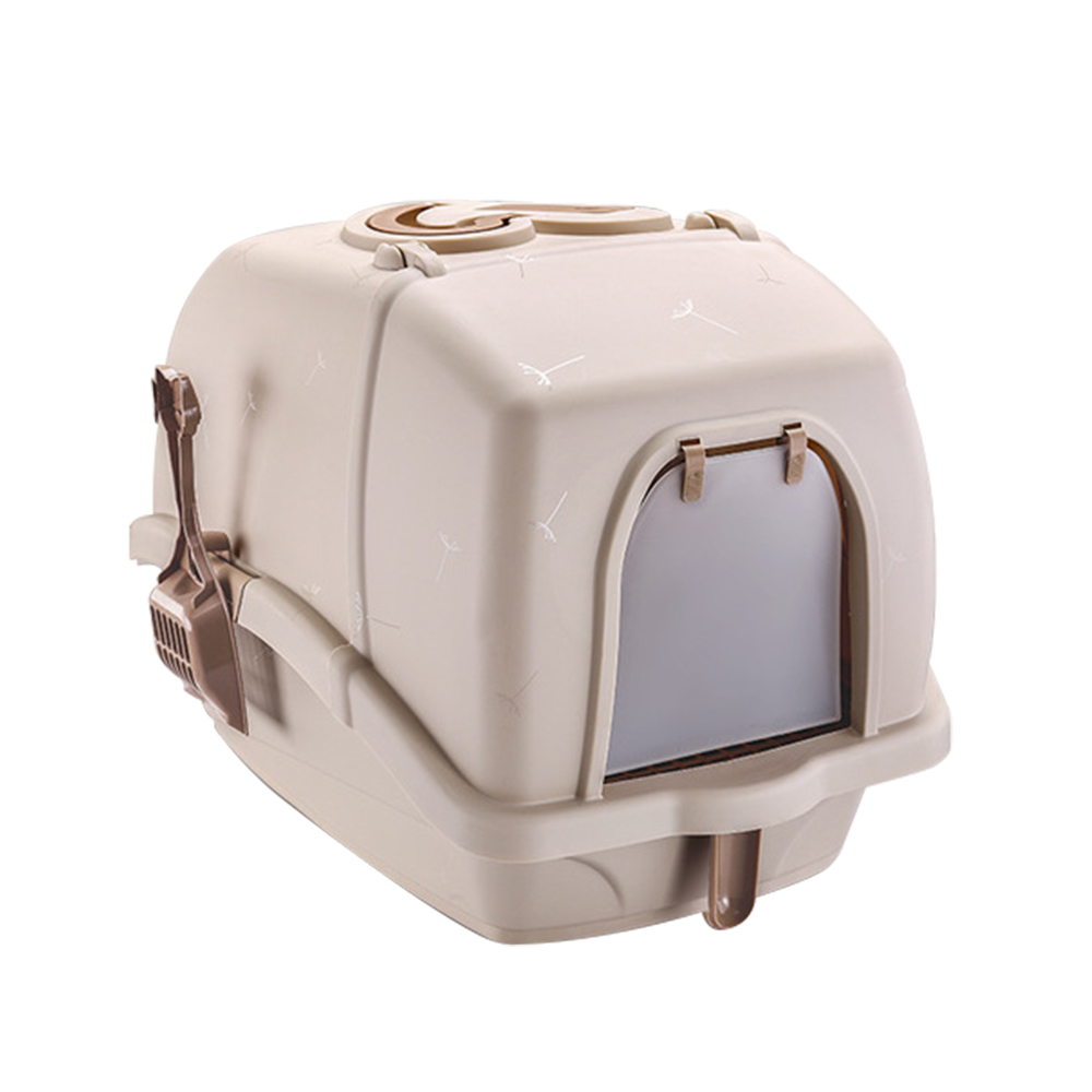 ZMaker Enclosed Pet Toilet Box for All Sized Cats Large Space Two-way Door Durable Portable