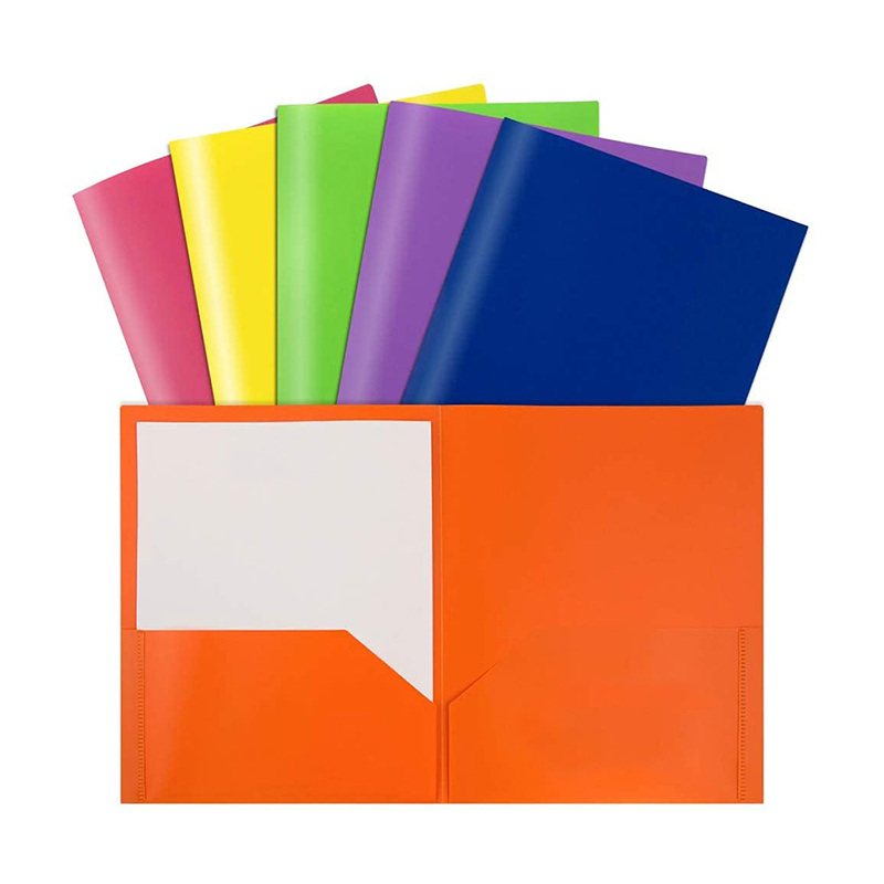 Durable School Folders Assorted Primary Colors 6/Pack Plastic 2 Pocket POP Folders