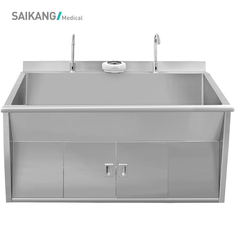 SKH036 металлическая медицинская моющаяся раковина из нержавеющей стали с индуктивными кранами