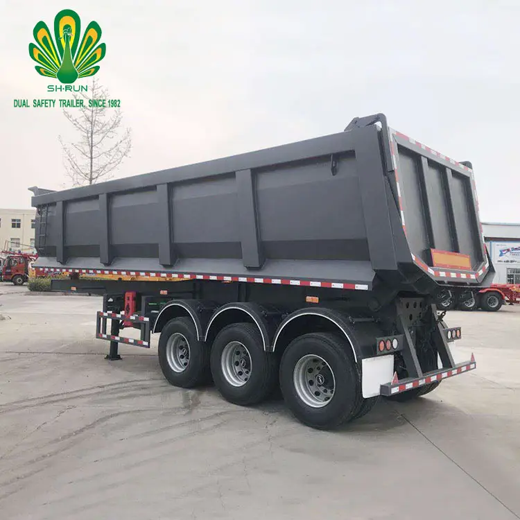 Dump Trailer Manufacturers China Factory 3 Axles 45cbm 40 50 60 Ton U-shaped End Rear Tipper Dump Semi Truck Trailers For Sale