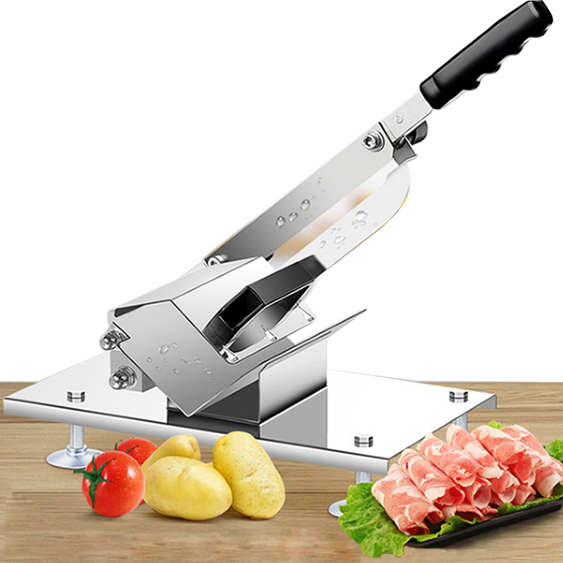 Commercial Hand mutton meat slice machine manual frozen meat cutter desktop semi-auto slice machine