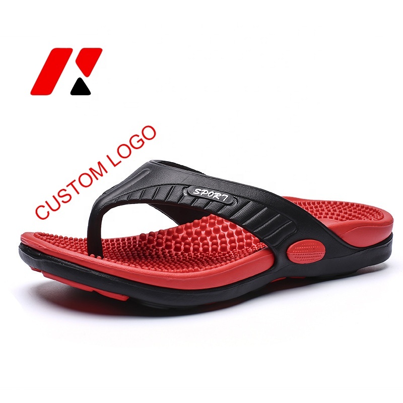 New Models Fashion Wholesale Red Massage Slipper Home Soft Sandals For Man Flip-Flops Therapist Slippers