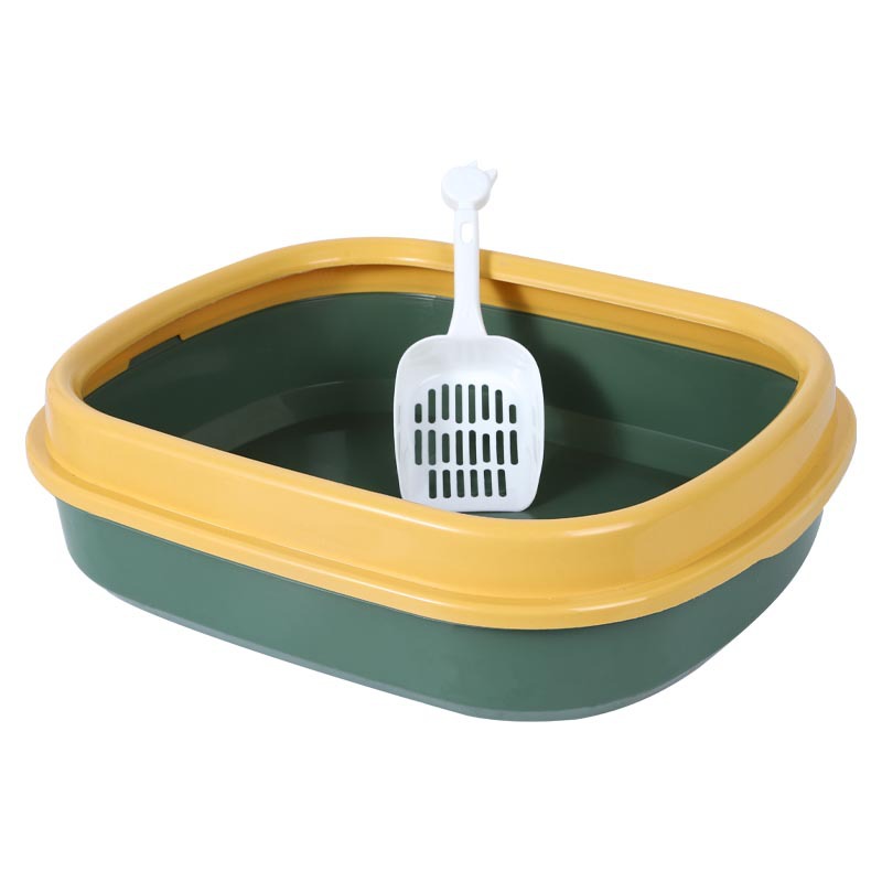 Eco Friendly green blue Plastic PP Pet Toilet House Sand Cat Litter Box
