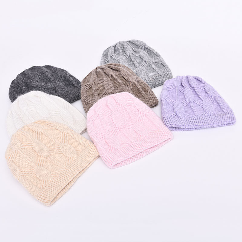 Custom Design Baby Winter Hat Cashmere Knitted Beanie Kids Winter Hats Warm Thick Cute Double Layer Baby Beanie Hat