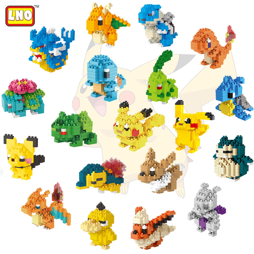 Hot selling children small block plastic building connector Pokemoned toys mini block toys