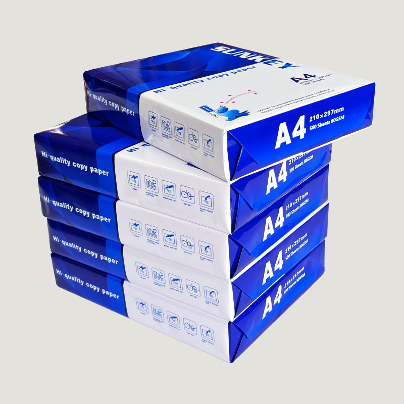 Sunkey A Grade 80gsm 75gsm Brightness 157% Opacity 97% 500 Sheets 5 Reams Papier Double Printer Papel Copy Bond Office a4 Paper