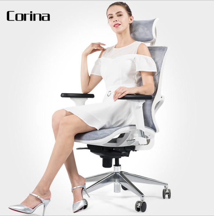 Black frame mesh computer office chair nylon feet with headrest tall aluminum base executive office chairs