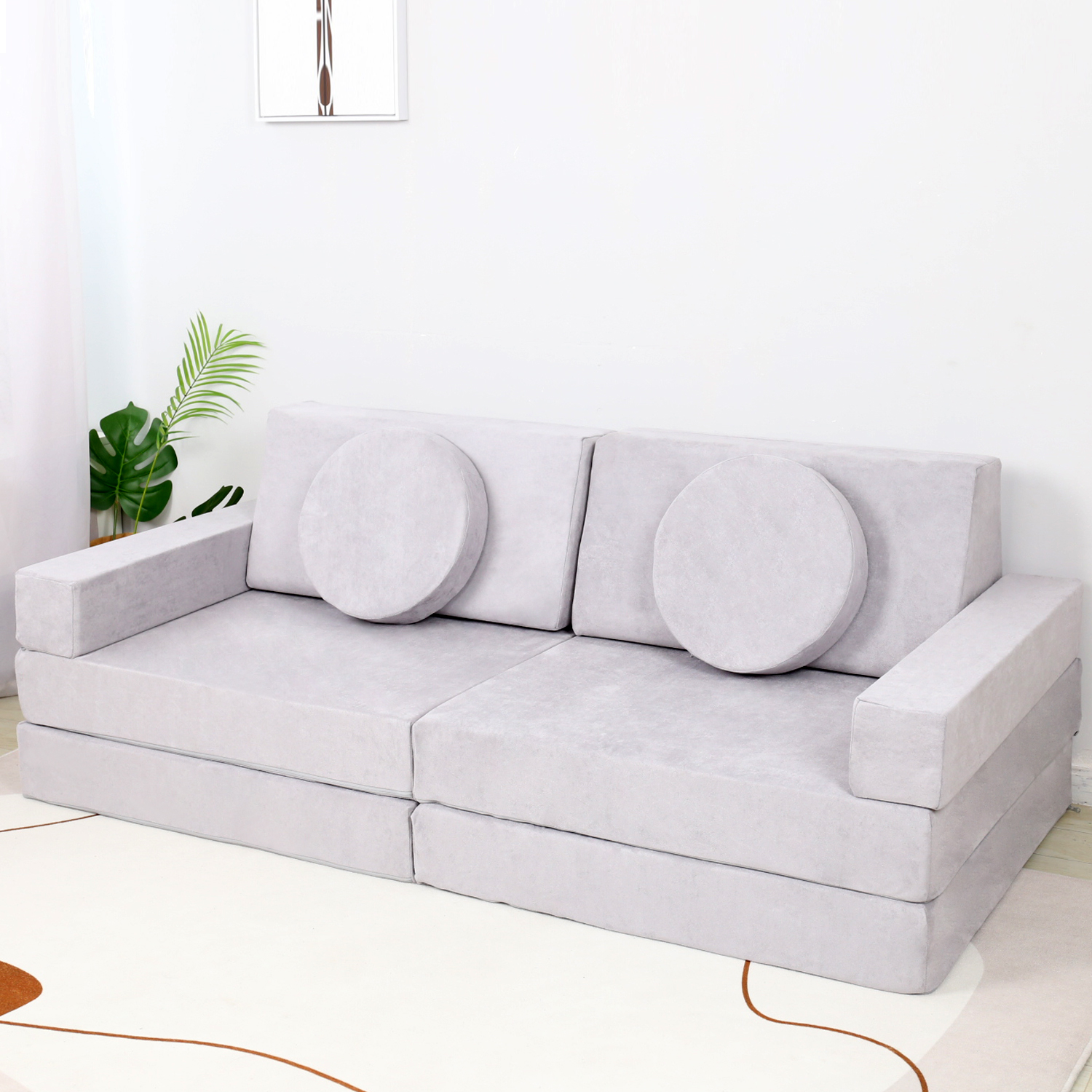 Factory Kids Creativity Soft Printing Sofa Safety Building Blocks Kids Play Couch Foam/