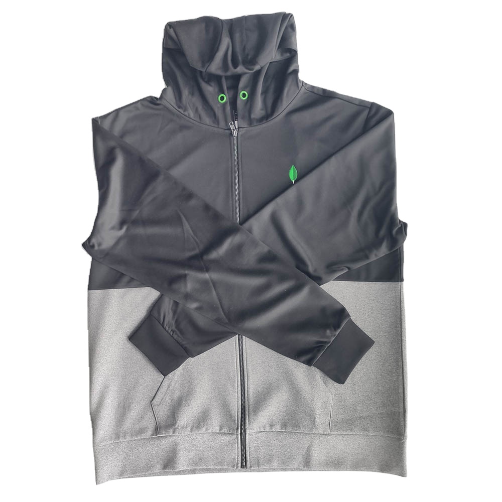 high quality zipper knit embroidery logo jacket men with hood