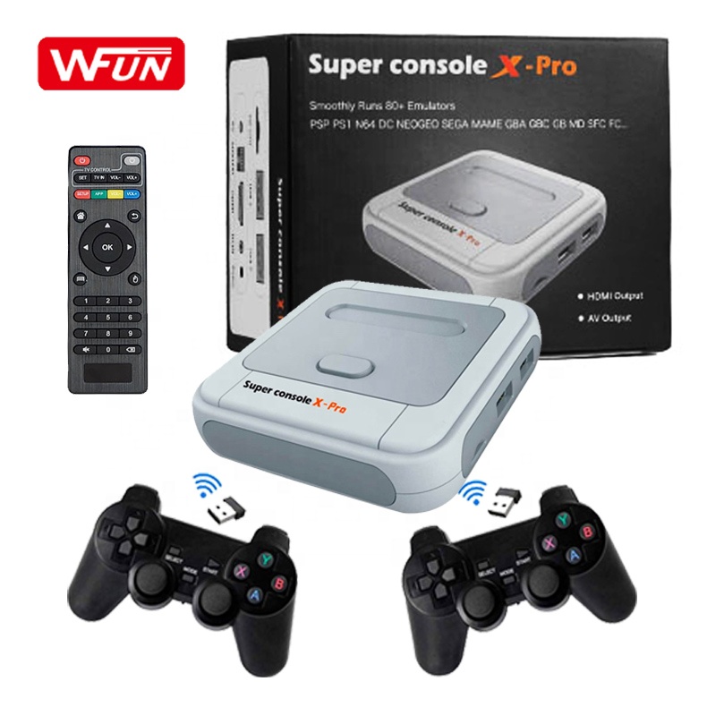 Супер консоль S905X Wi-Fi 4K HD X Pro 50 + Эмулятор 30000 + игр Ретро Мини ТВ приставка Видеоигра для PS1/N64/DC