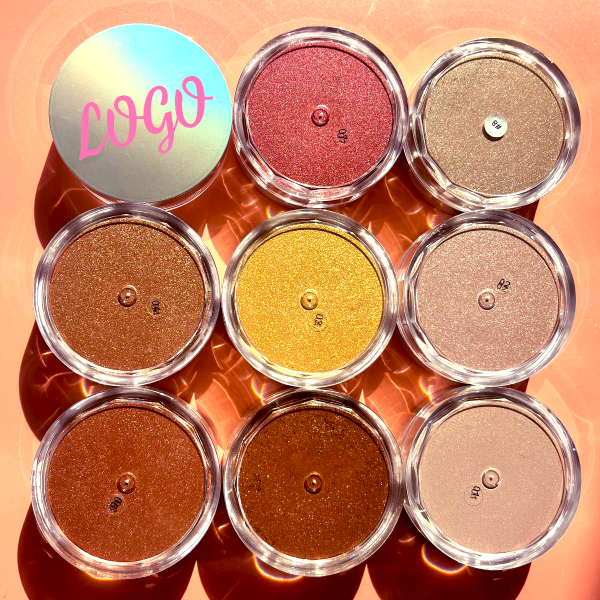 Waterproof highlighter makeup private label palette face makeup no logo loose highlighter