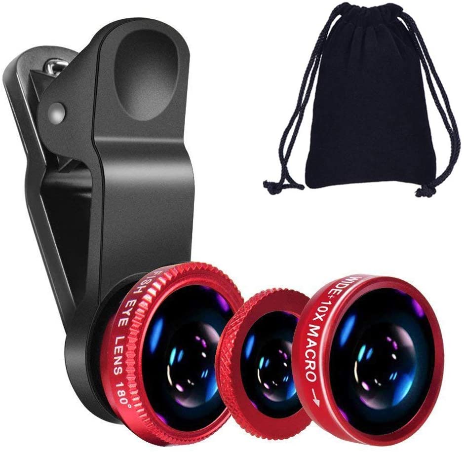 3 in 1 Universal Fish Eye Lens + Wide-Angle Lens + Macro Clip Camera Lens Kit for Smartphones