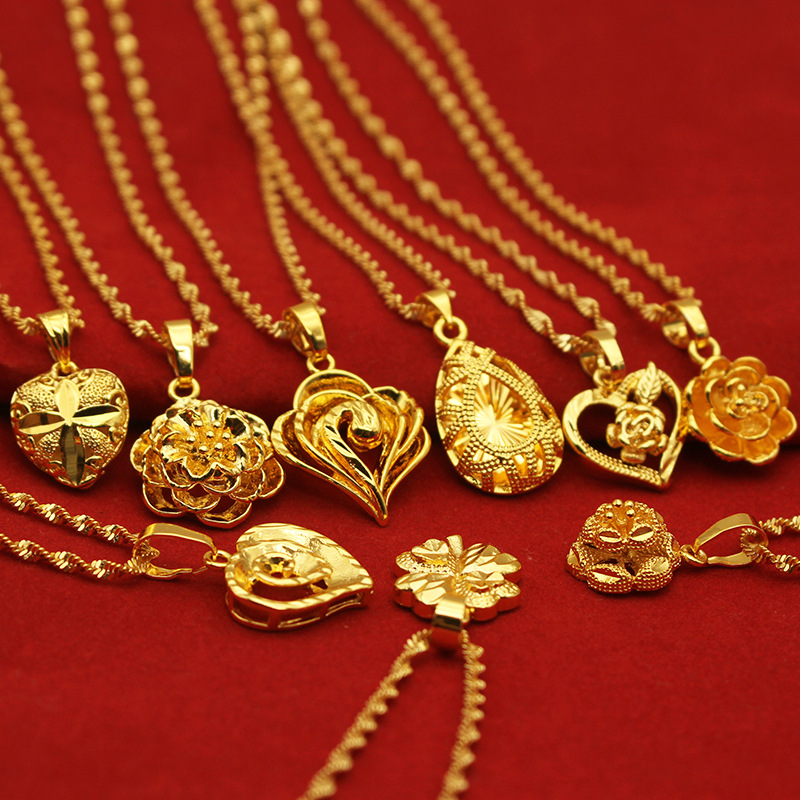 2021 Hot Selling Factory Stock Jewelry Women Men Gold Long Chain Necklaces Unisex Gold-plated Pendant Necklace