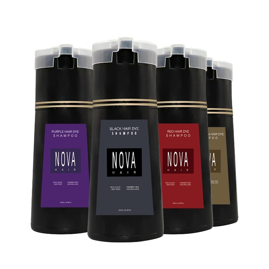 NOVA Instant Coloring Shampoo Natural Black Color For Men Women Hair Dye Herbal Brown Purple Hair Dye Hair Dye Shampoo 2024