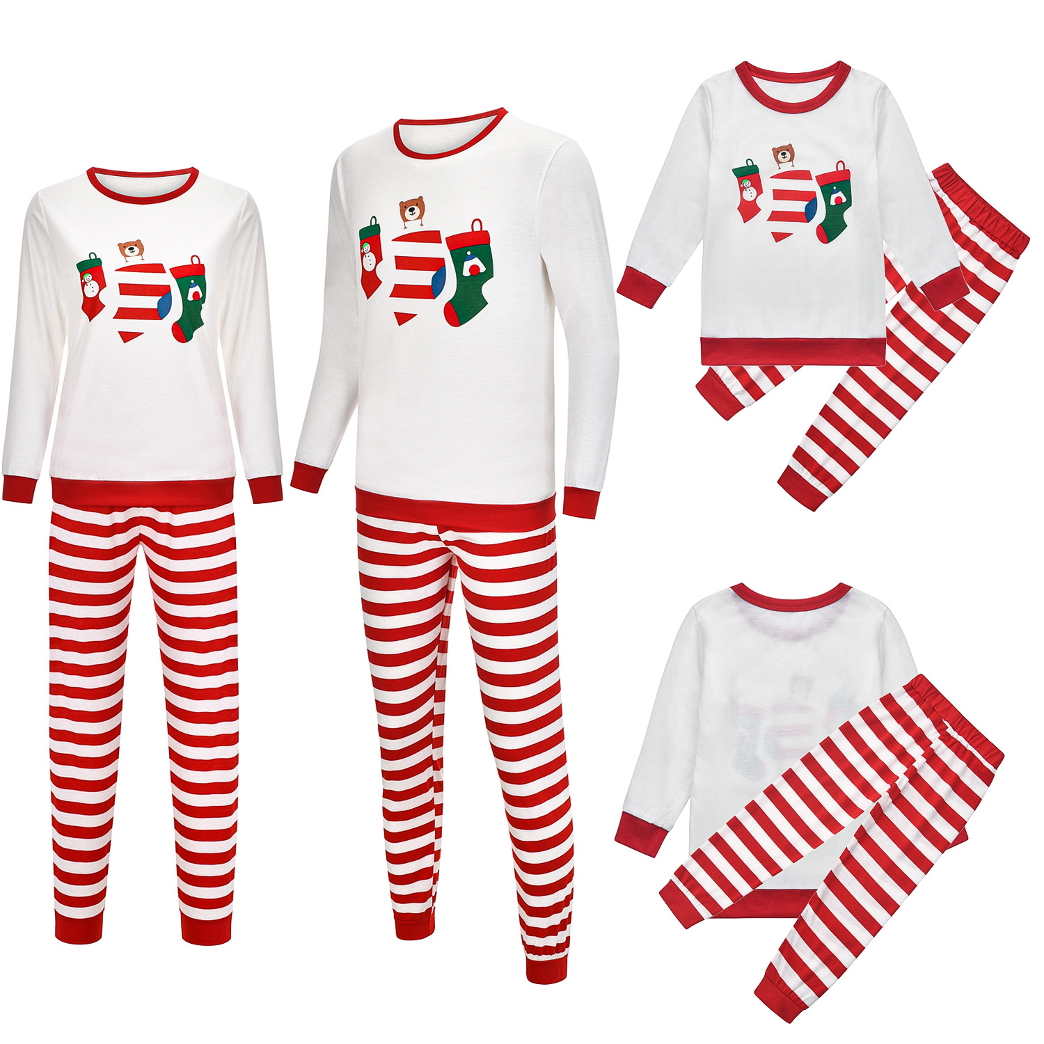 Factory Wholesale Family Pajamas Sleepwear Christmas Pyjamas Cotton Nightwear Pajama Sets