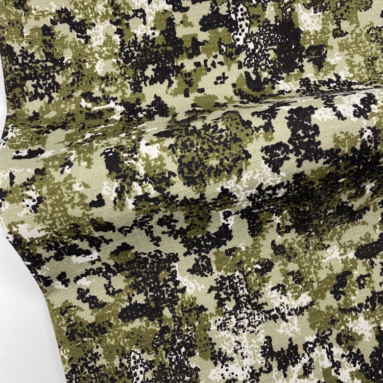 Wholesale cotton polyester ripstop woven camouflage printing greta fabric for army