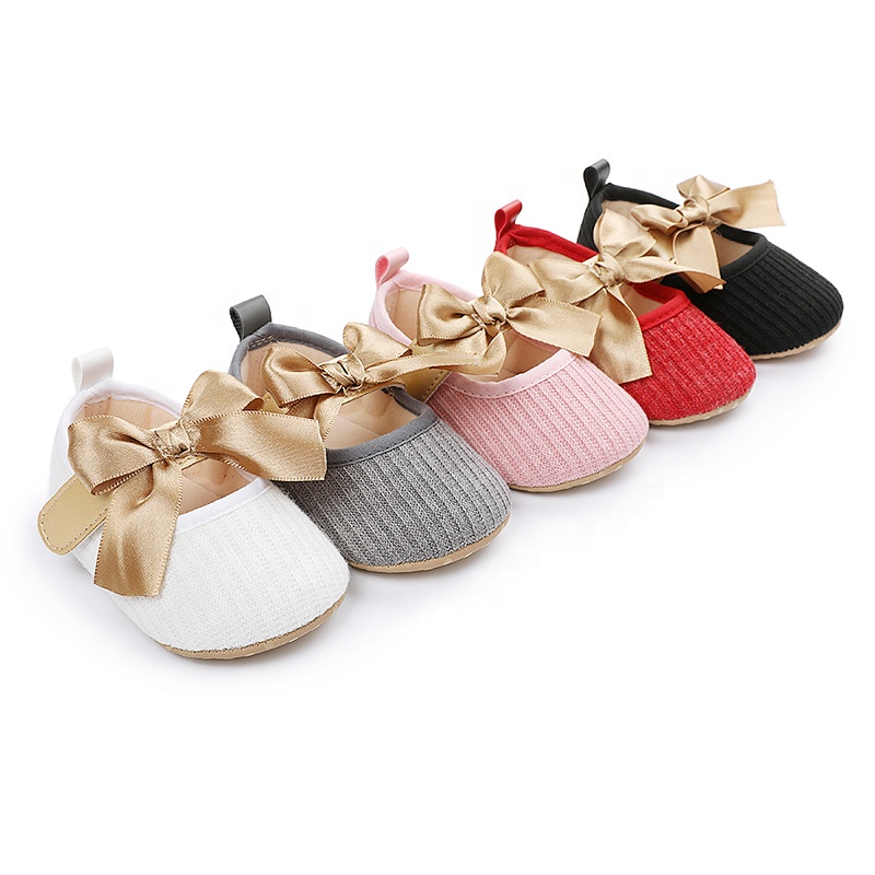 Soft Sole Ivory Girl Princess Pre Walker Kids Non Slip Cotton Baby Ballet Shoes
