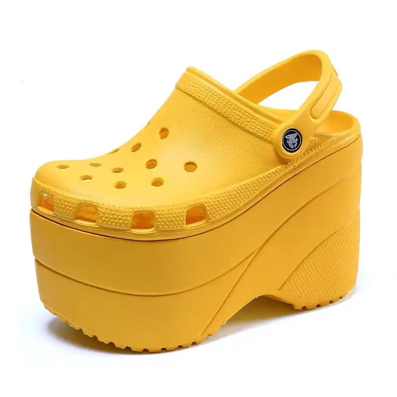 Wholesale comfortable breathable custom 10cm high heel sandals platform garden shoes