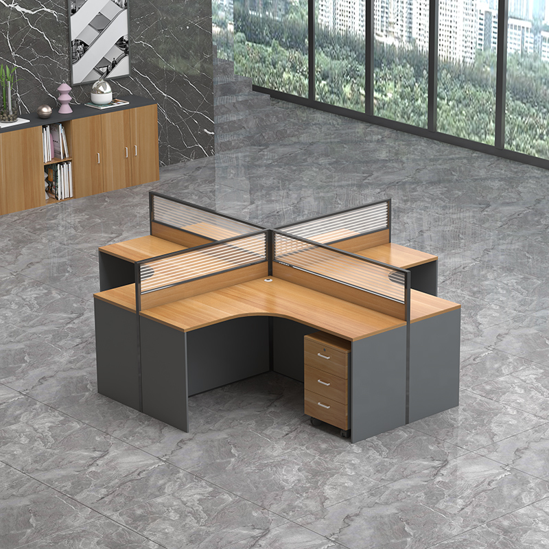 The most popular T-desk office furniture commercial 6 modular partition workstation office tables and chairs