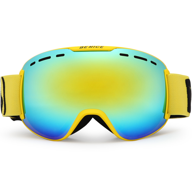 Ski goggles unisex with customized logo anti fog quick fit side buckle snow goggles