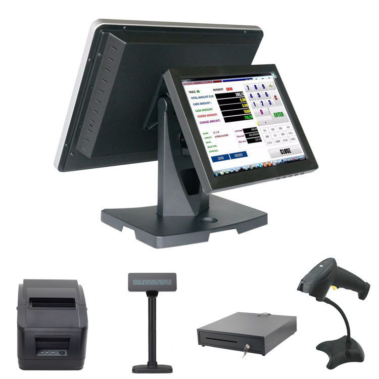 15 "сенсорный экран Windows с кассовый аппарат для супермаркета/rateil J1900/i5 все в одном pos системы