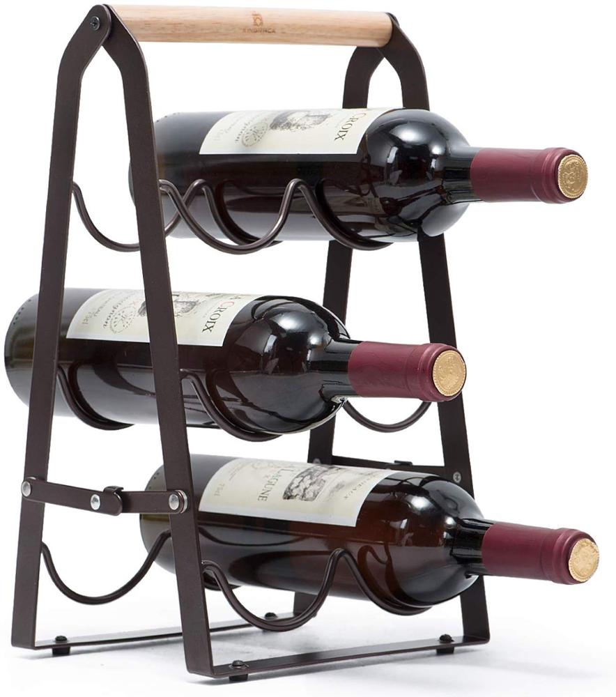 Wholesale Tabletop Metal Wine Display Rack Kitchen Racks and Holders Wine Holding Rack