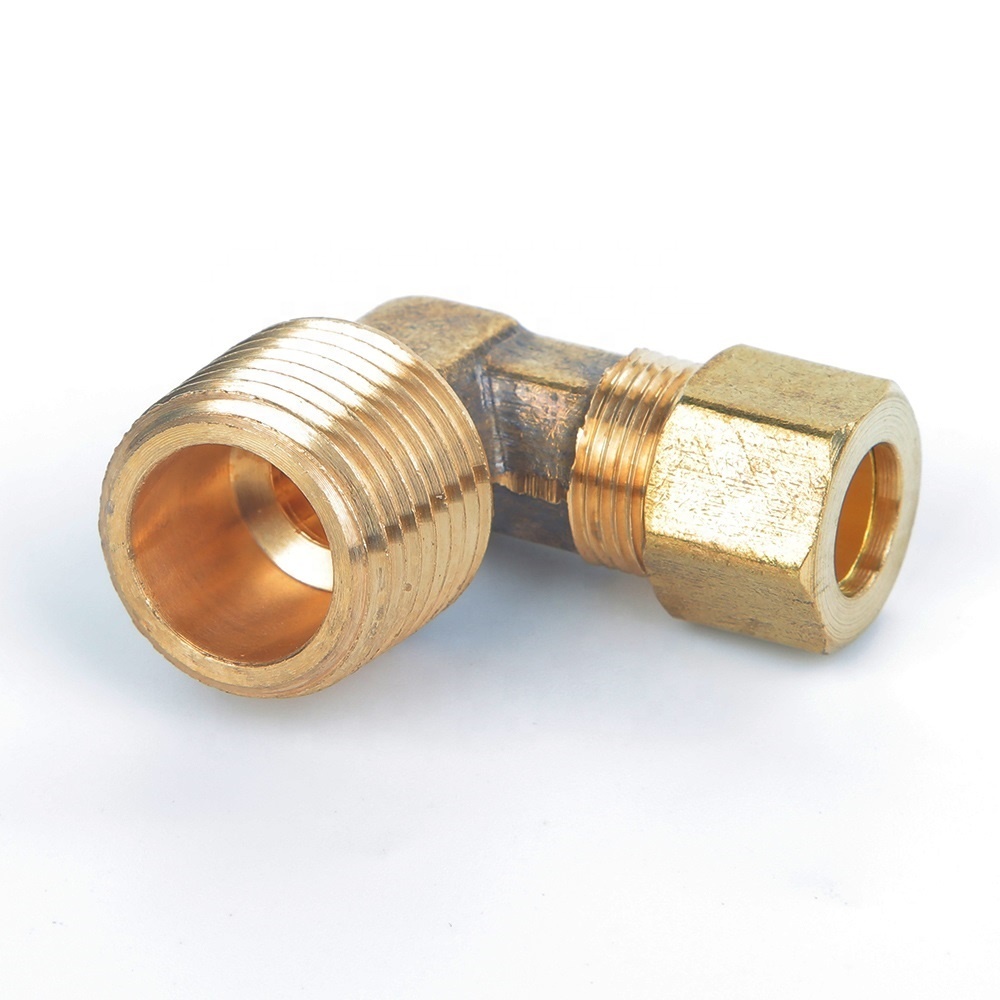 Brass Ferrule Hose Compression Pipe Fittings,Brass Male To Copper Connector Elbow Brass Fittings