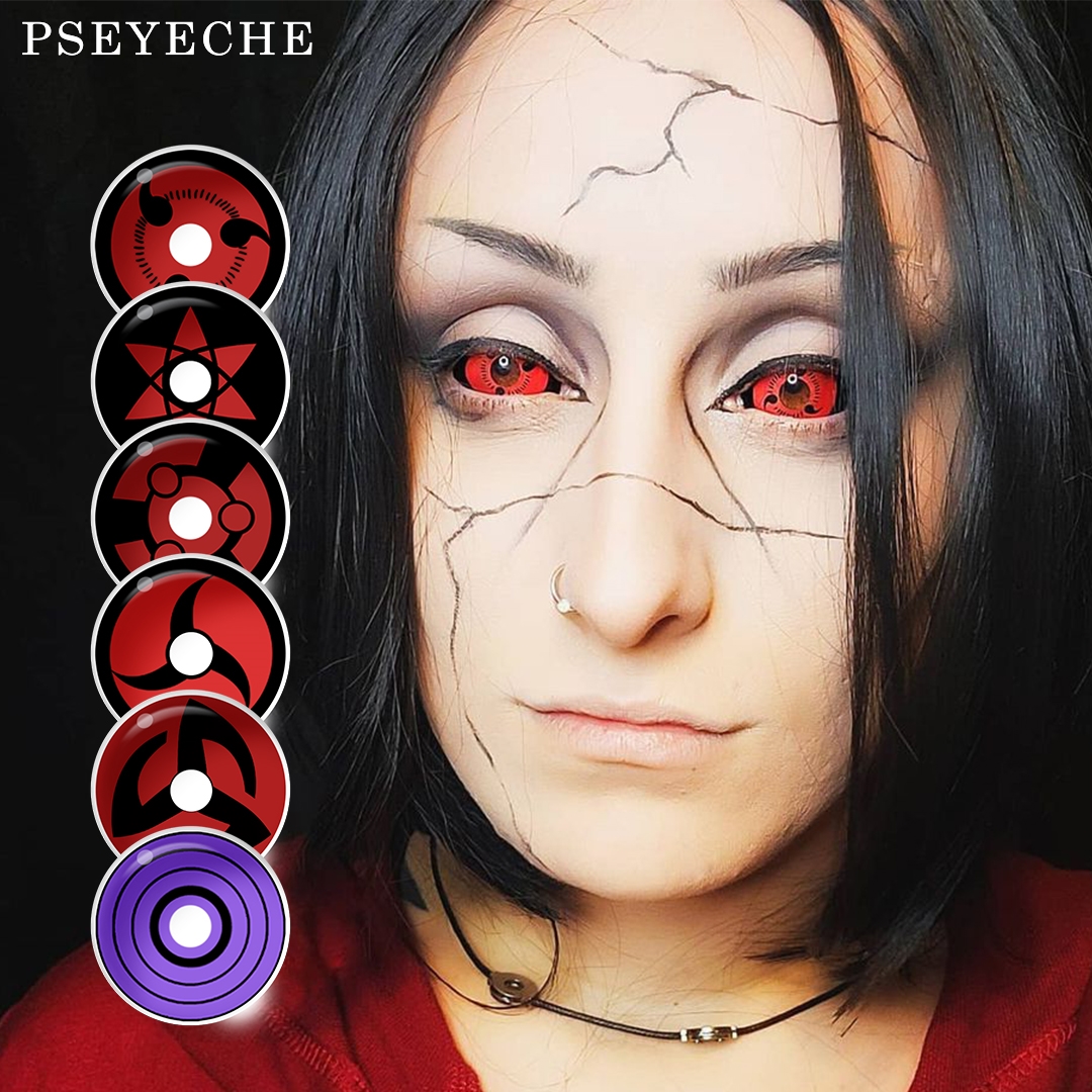 Pseyeche sclera линзы 22 мм Шаринган контактные линзы Аниме Стиль sclera линзы