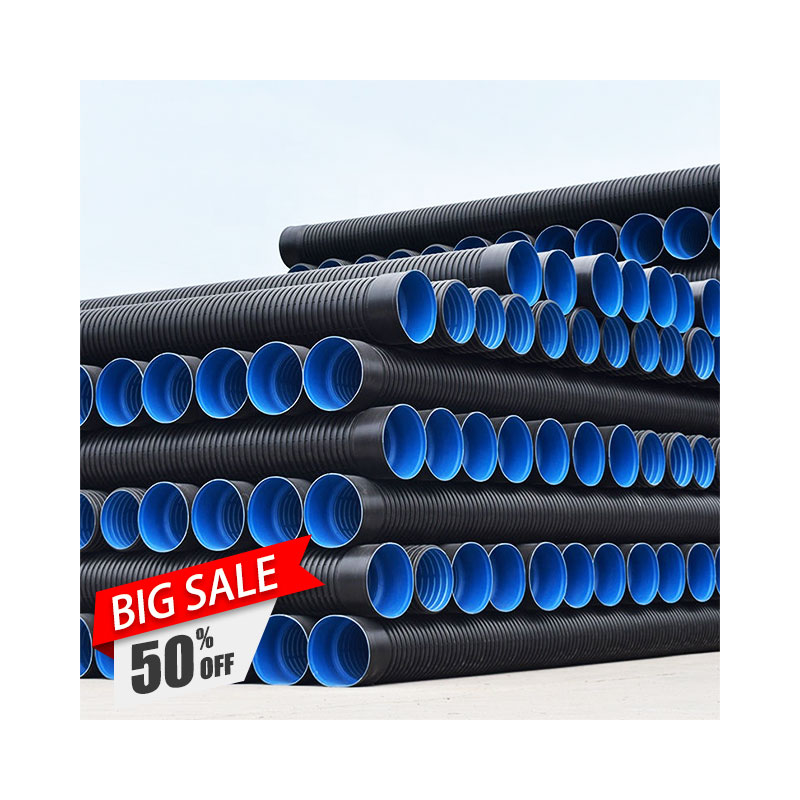 12 inch 110mm 200mm 225mm 400mm 500mm 800MM 1000mm 1200mm 1500mm sn4 sn8 sn6 hdpe double wall corrugated pipe for drainage