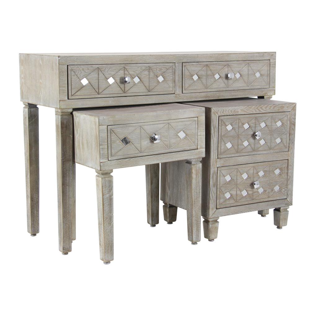 Accent Furniture 2021 New Vintage Furniture Two Drawer Storage Mirror Console Table