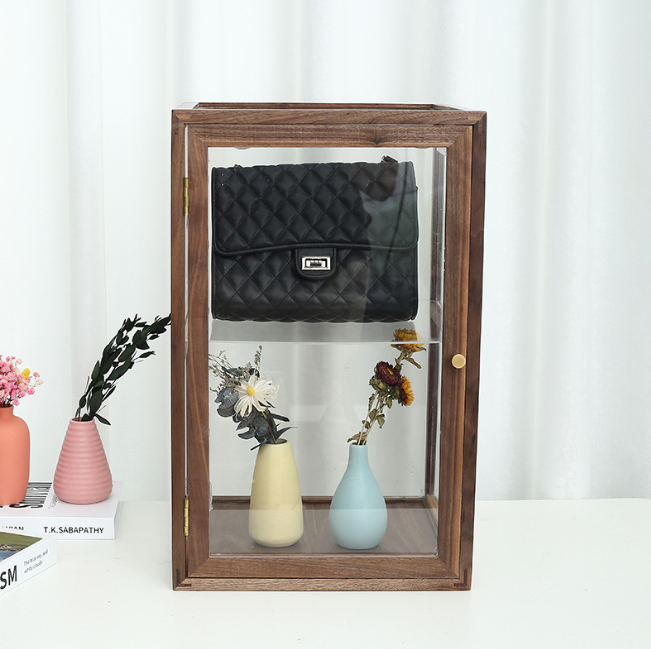 Black Walnut glass Display cabinet Handicrafts Display cabinet Wooden Bakery Display Case Wood