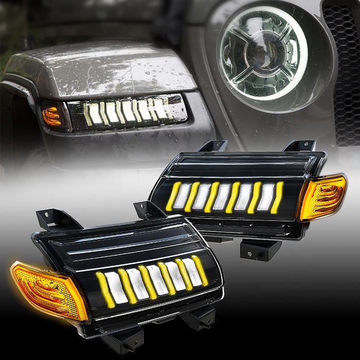 Дымчатый светодиодный фонарь для jeep jl, Желтый поворотный свет, аксессуары для внедорожника wrangler jl