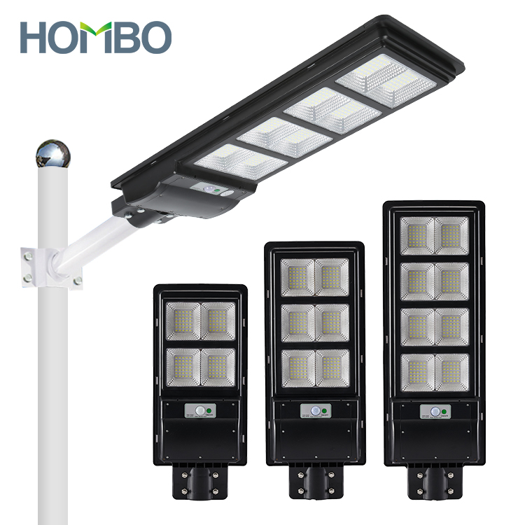 Профессиональный поставщик HOMBO, перезаряжаемый интегрированный ABS наружный 120 200 300 Вт светодиодный солнечный уличный фонарь