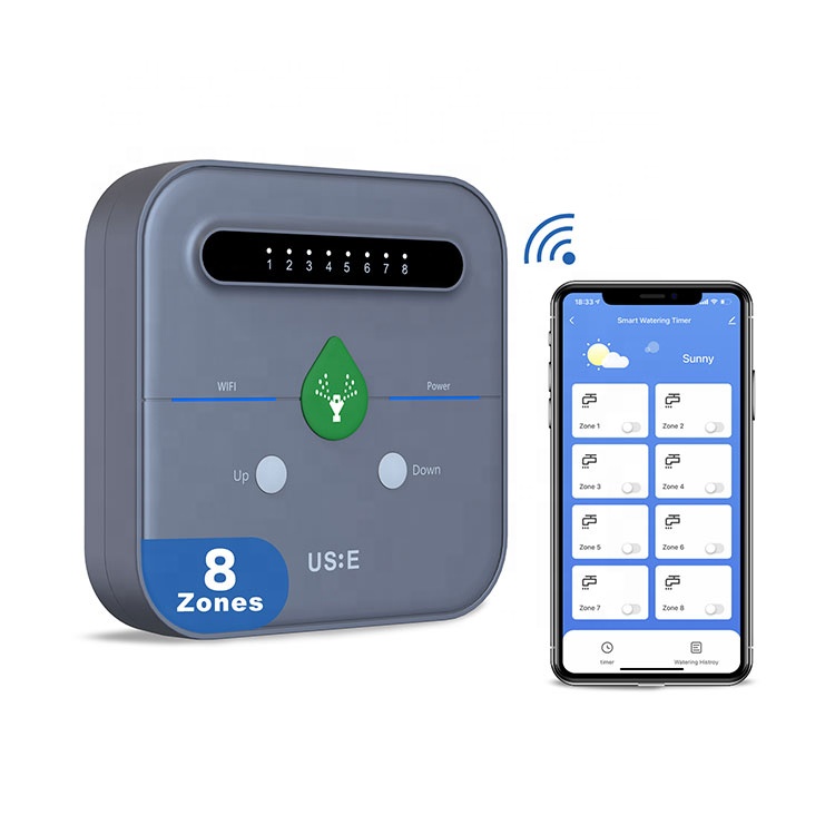 8 Zones Simultaneous Alexa Voice Control Smart Irrigation System Remote Watering Timing Weather WiFi Sprinkler Controller
