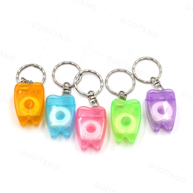 Wholesale Portable Green Pink Orange Colors Waterproof Freshup Sustainable Tooth Shape Dental Floss
