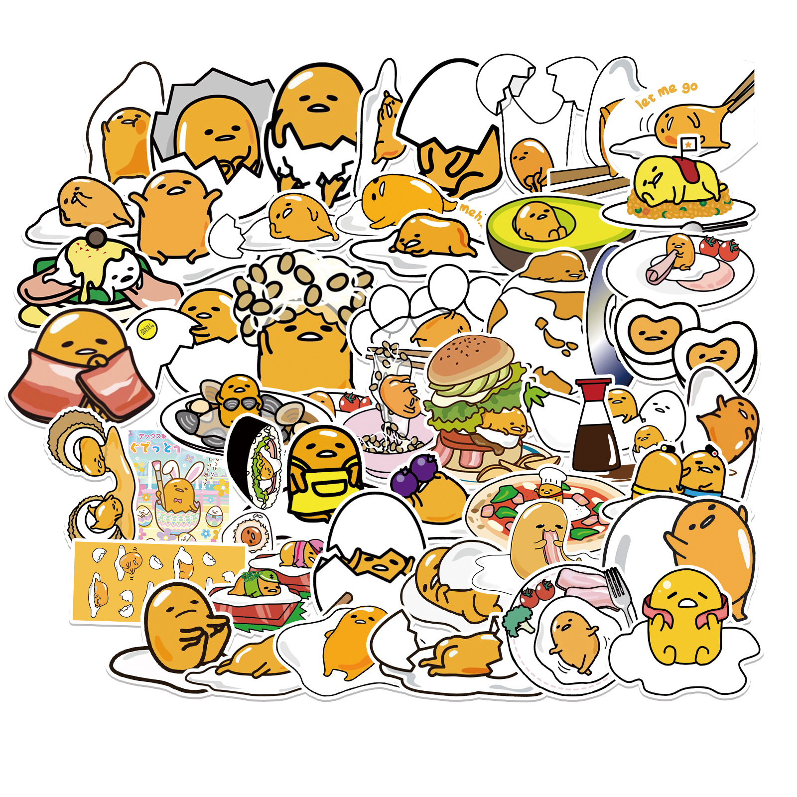 50PCS Cute gudetama stickers for kids Laptop Water Bottle Car Decals