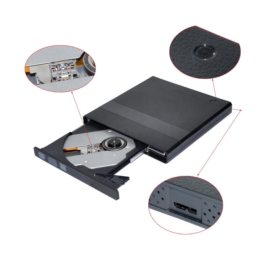 ABS plastic Tray Type USB 3.0 dvd burners 12.7mm portable dvd writer 9.5mm dvd recorder