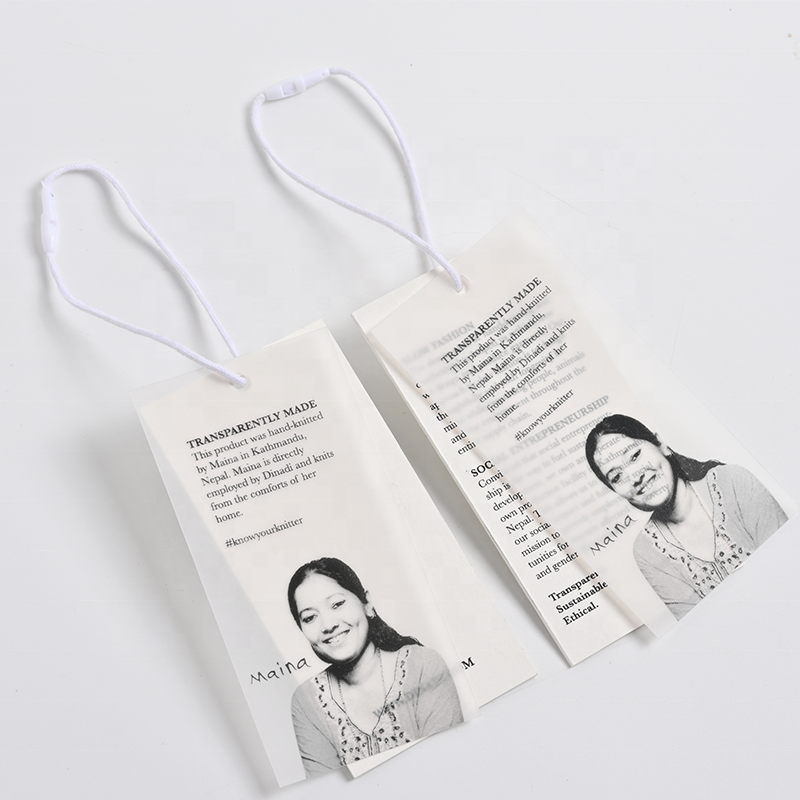 Eco friendly Hang Tag Luxury Recycled Paper Garment Accessories Label Custom Clothing String clothes tag