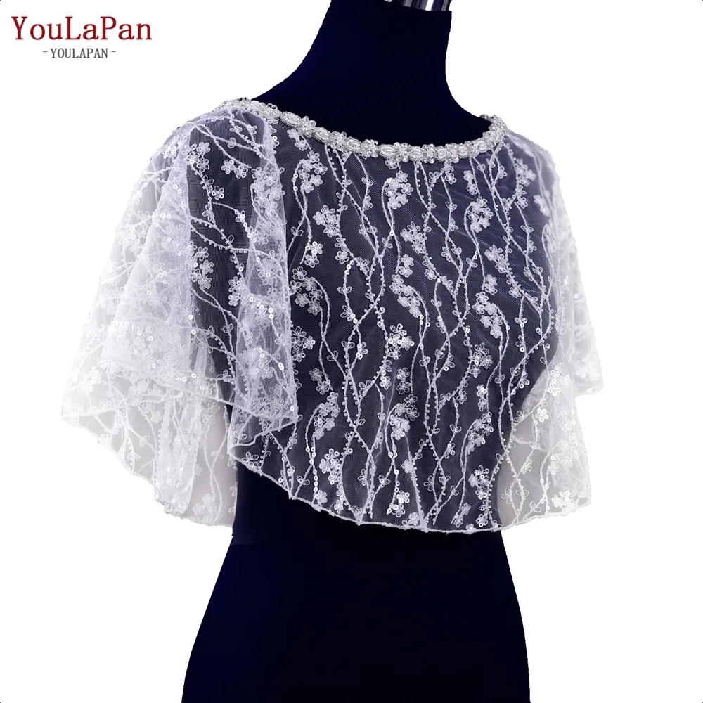 YouLaPan SG36 Sexy Sequin Mesh Tops Bachelorette Party Dresses Accessories Bridesmaid Shawl Wedding Shrug