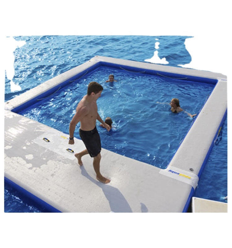 Portable Inflatable Yacht Water Pool Floating Ocean Sea Swimming Pool Float with Net Slide