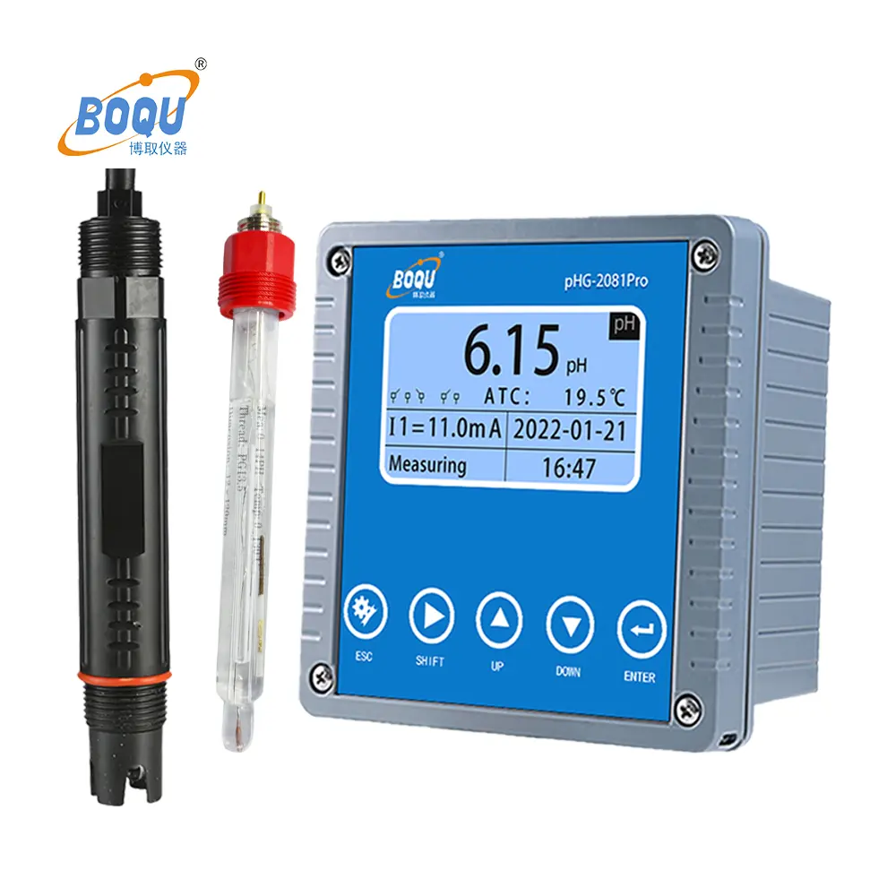 BOQU pHG-2081pro Factory Direct Sale Low Price Digital Control Dosing Pump pH Controller Online Orp Water pH Meter Price