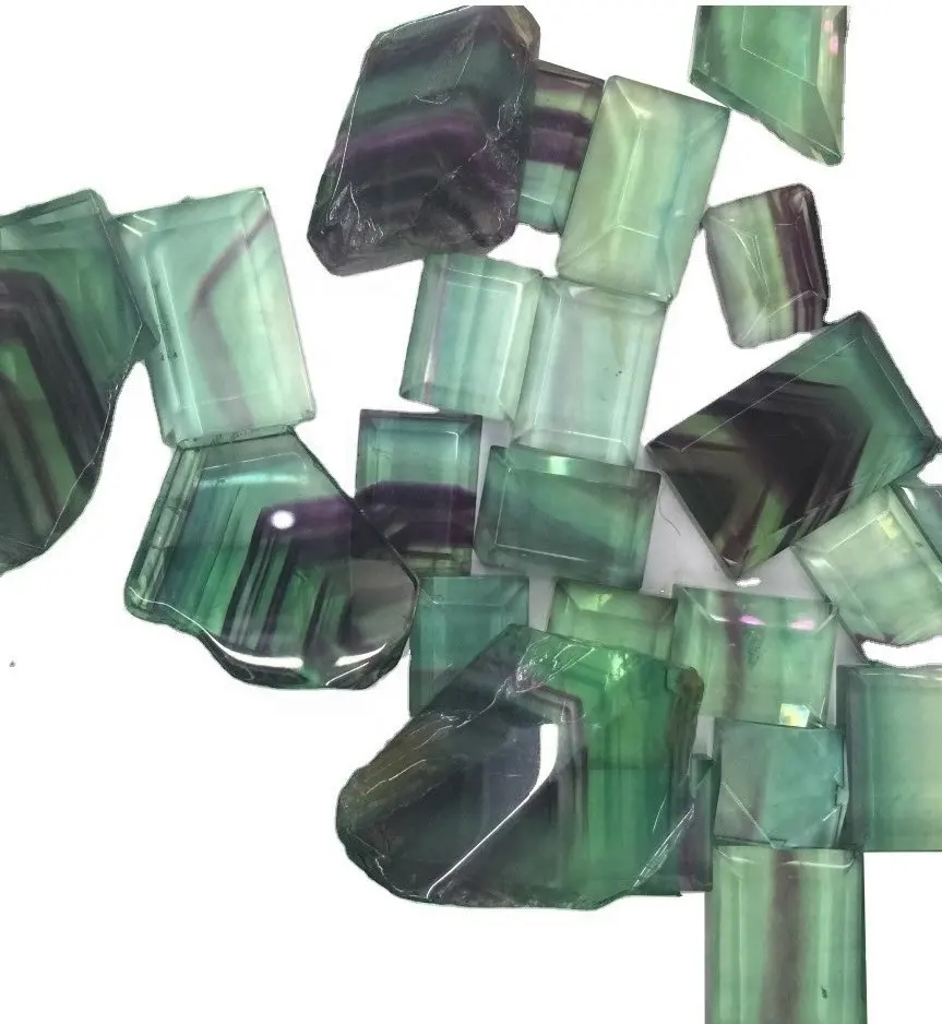 Green Fluorite Pyramid Rectangle cabochon Calibrated Cabochons Loose Cabochons