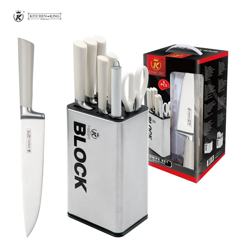 Kitchen Tools 8pcs Professional Chef Chopper Knives Ergonomic Utensil Set with Stainless Steel Cutter Holder
